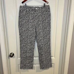 LOFT Black and White Cheetah Straight Leg Pants